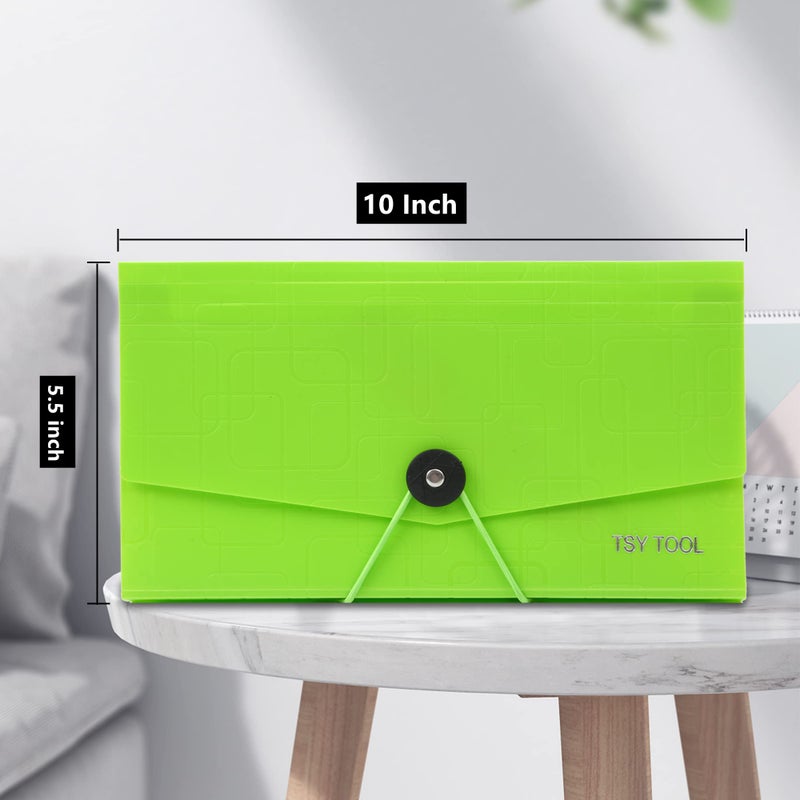 TSY TOOL Pack of 4 Expandable File Folder,10"x5.5" Portable Accordion Document Pocket, Office Desk Organizer-13 Pockets,for Receipts, Coupons and Tickets, Check Size Water Resistant-Assorted Color - Image 2